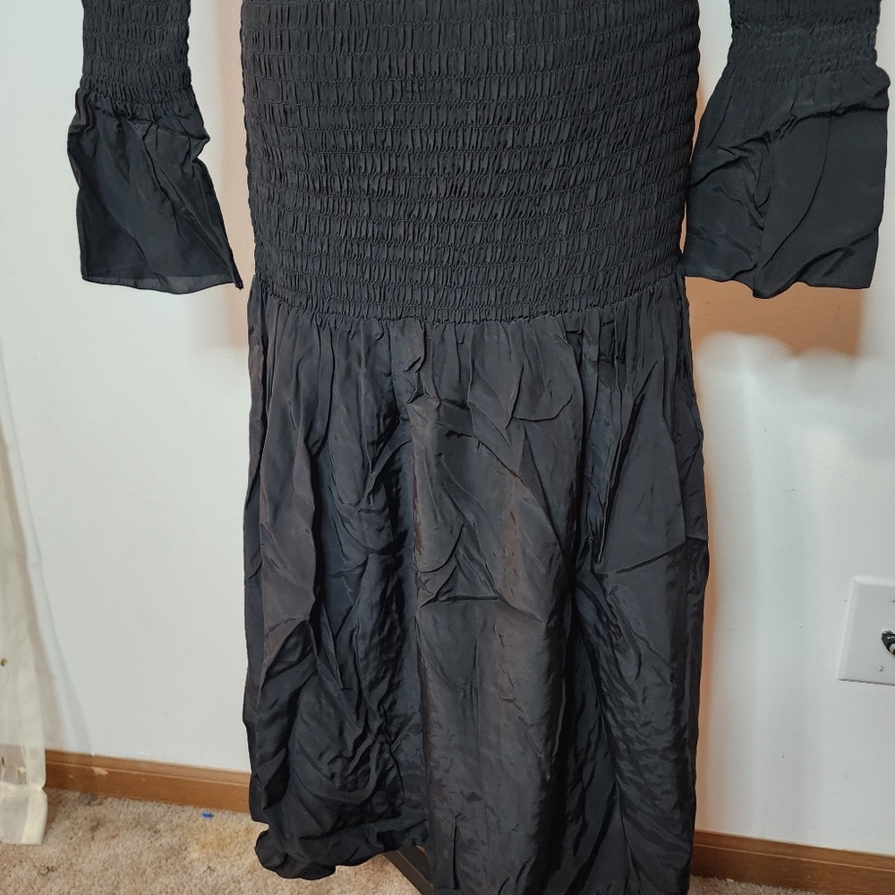 & Other Stories Smocked Ruffle Hem Midi Dress Size 4 - Picture 4 of 8